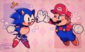 Sonic and Mario - sonic-the-hedgehog fan art