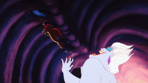  Walt disney Slow Motion Gifs - Sebastian, Princess Ariel, menggelepar & Ursula