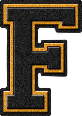  Black & goud Varsity Letter F