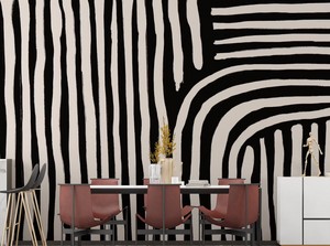 Black and White Strips Wall Mural