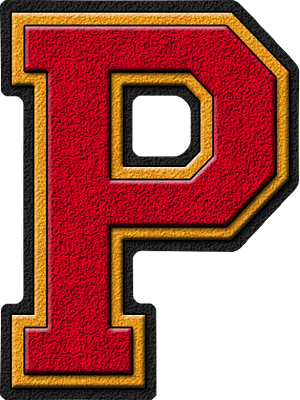 Cardinal Red & Gold Varsity Letter P