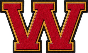 Cardinal Red & Gold Varsity Letter W