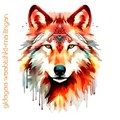 Dagwaagin Midagaa-Ma'iingan 🐺 Autumn Multicolor Wolf - wolves fan art