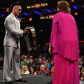 Dwayne 'The Rock' Johnson and Lonnie Ali  | 2024 WWE Hall of Fame Celebration | April 5, 2024 - dwayne-the-rock-johnson photo