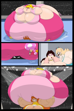 Fat Princess Peach Body Slammed Buff Daisy Sumo Match
