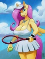 Fluttershy in a tennis outfit - fluttershy fan art