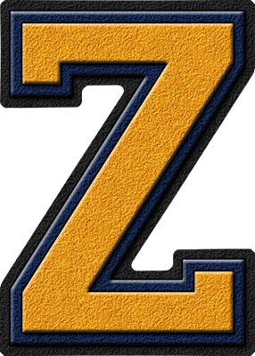  ゴールド & Navy Blue Varsity Letter Z