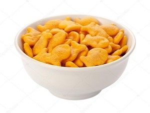 Goldfish Crackers in a white