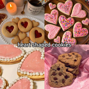  Heart-shaped cookies, biskut 💖
