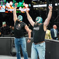 Jason Kelce and Lane Johnson | WrestleMania XL | April 6, 2024 - wwe photo