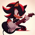 Playing guitar - shadow-the-hedgehog fan art