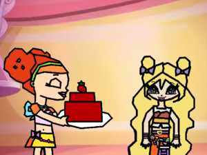  PopPixie karamel Gives Pam a aardbei Cake