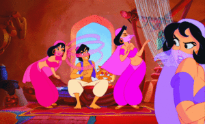 Walt Disney Gifs – The Harem Girls, Prince Aladdin & Abu