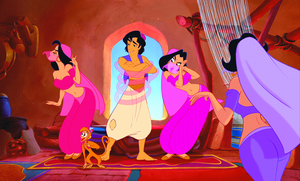  Walt Disney Screencaps – The Harem Girls, Abu & Prince Aladin