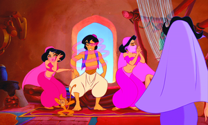 Walt Disney Screencaps – The Harem Girls, Abu & Prince Aladdin