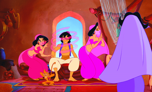 Walt Disney Screencaps – The Harem Girls, Abu & Prince Aladdin