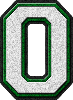 White & Green Varsity Letters O