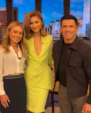 Zendaya with Kelly and Mark♡ Challengers Press tour: LIVE with Kelly and Mark | April 23, 2024