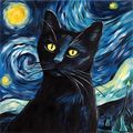 Starry Night Kitty  - cats fan art