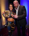 Bayley with Paul Levesque | ...and still WWE Women’s World Championship | WWE Backlash 2024 - wwe-superstars photo