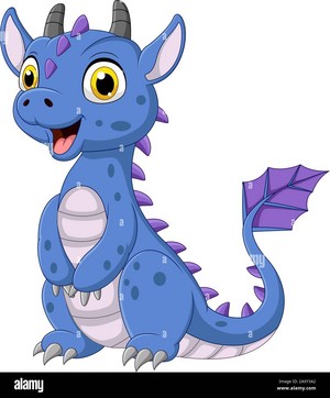 Cartoon blue dragon 