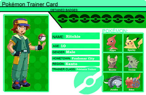 Pokemon Trainer card: Ritchie's Johto Pokemon Team (My fanon version)