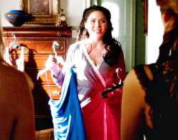  4x07 “My Brother’s Keeper”, which one of April’s dresses for the Miss Mystic Falls Pageant, does Damon prefer?