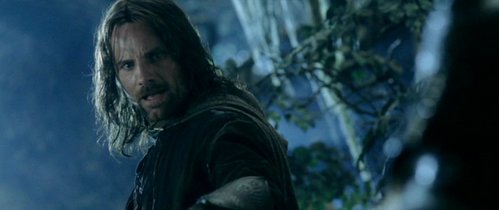  Aragorn: [to Gimli] "______ your axe."