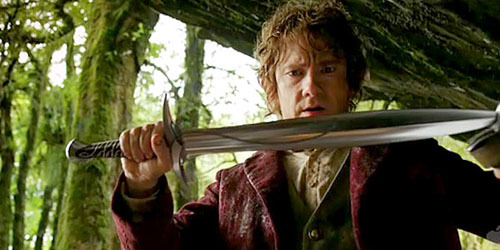  In this picture, we see Bilbo Baggins holding _______.