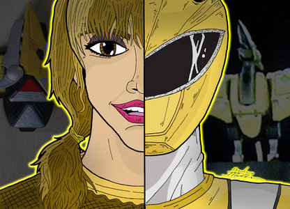 What is the morphing call Kira says when she morphs into the Yellow Dino Thunder Ranger.