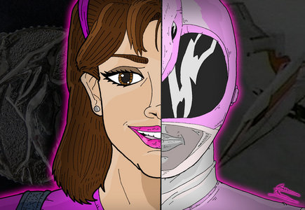 What is the morphing call Kimberly says when she morphs into the Pink Mighty Morphin Ranger.