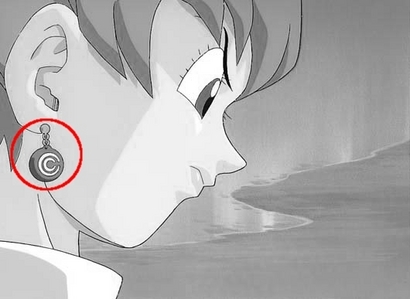  What color are Vegeta Junior mother's earrings?