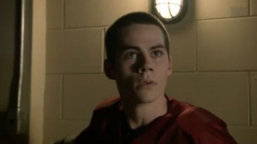 Who is Stiles looking at in this scene.