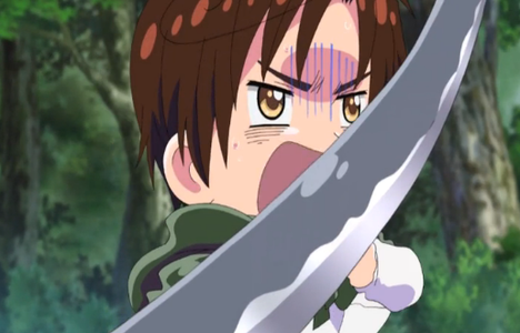 what's the big idea you nearly chopped my arm off!!( romano said that to..?)
