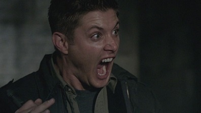  What comes out of a locker that makes Dean scream?