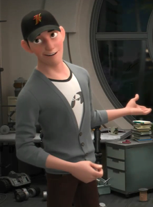  What is Tadashi pointing to in this scene?
