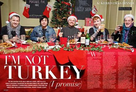 Christmas greetings from the music bands: which band is not represented in this picture from Kerrang! Magazine?