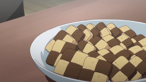 Food in anime: Checkerboard cookies in?
