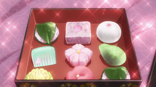  Еда in anime: Springtime wagashi in?