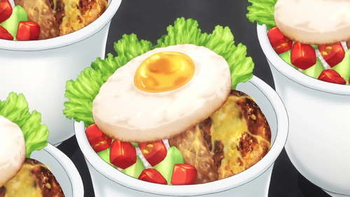 Food in anime: Loco moco donburi in?
