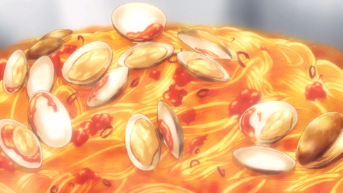  Еда in anime: моллюск sauce спагетти in?