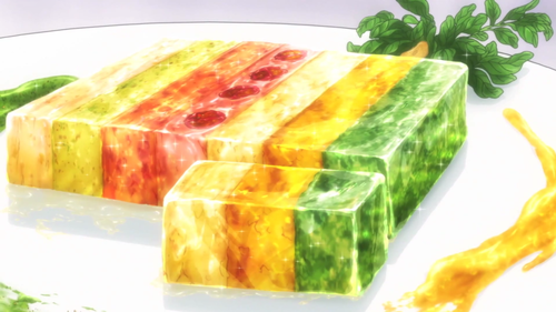 Food in anime: Who made this rainbow terrine?