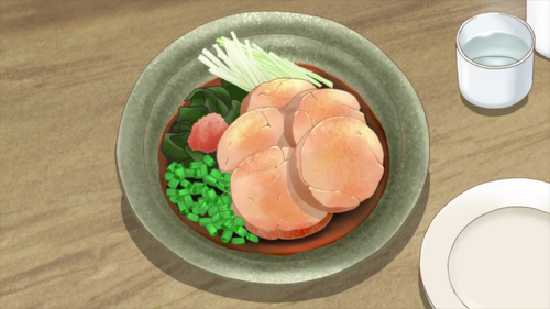  음식 in anime: Monkfish liver in ponzu in?