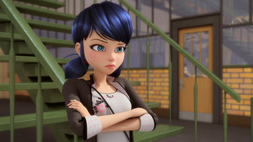  What color is Marinette's hair tie?
