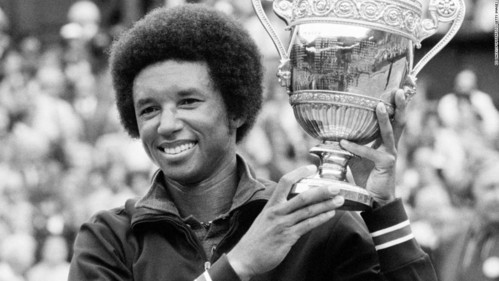 What year did tennis player,  Arthur Ashe,  pass on