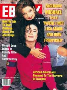  What বছর did Michael Jackson and first wife, Lisa Marie Presley, appear on the cover of Ebony magazine