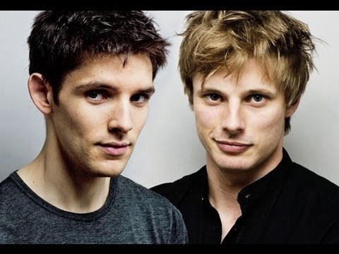  What colour are both Bradley James & Colin Morgan's eyes?