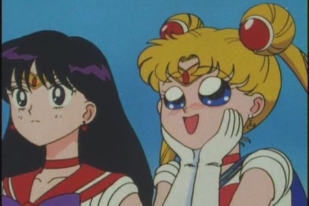 True or false: they are looking at tuxedo mask?