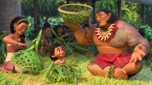 Instead of a basket, what did Moana fashion?