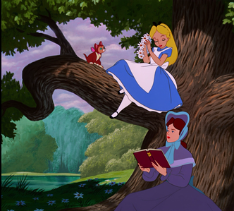  In the opening scene, Alice's sister reads aloud from a book that is meant to provide her with a(n) _________ lesson.